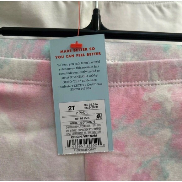 NWT Cat & Jack Toddlers Size 2T Bike Shorts Tie Dye Pull-On Pink - Picture 6 of 10